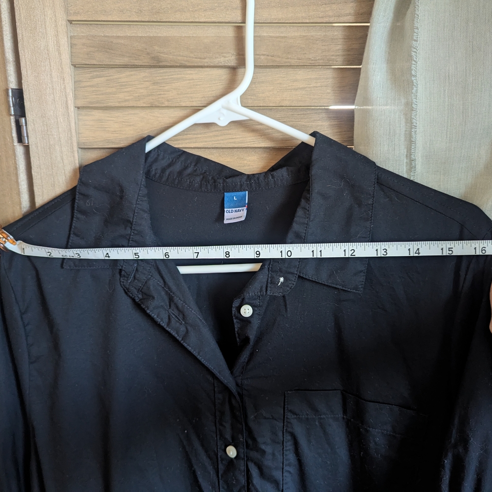 Women's Old Navy Black Button-Up Shirt Dress - Picture 2 of 4